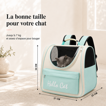 Dimensions et taille adaptee a votre chat - Sac � dos zipp� respirant pour chat