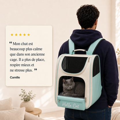 Avis client 5 etoiles - Sac de transport a�r� pour chaton
