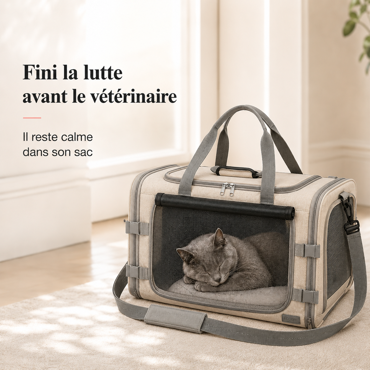 Fini la lutte avant le veterinaire - Sac de transport a�rien ventil� pour chat