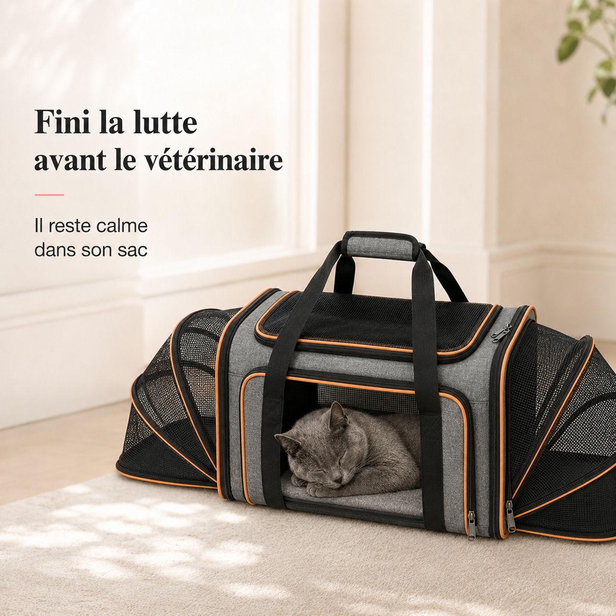 Fini la lutte avant le veterinaire - Sac de transport A�ro modulable pour chat