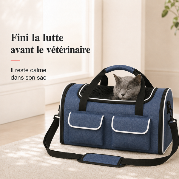 Fini la lutte avant le veterinaire - Sac de transport confortable XXL pour chat