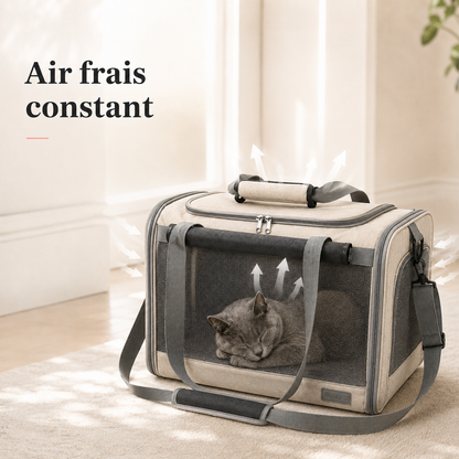 Air frais constant et ventilation - Sac de transport en maille pour chat 7kg