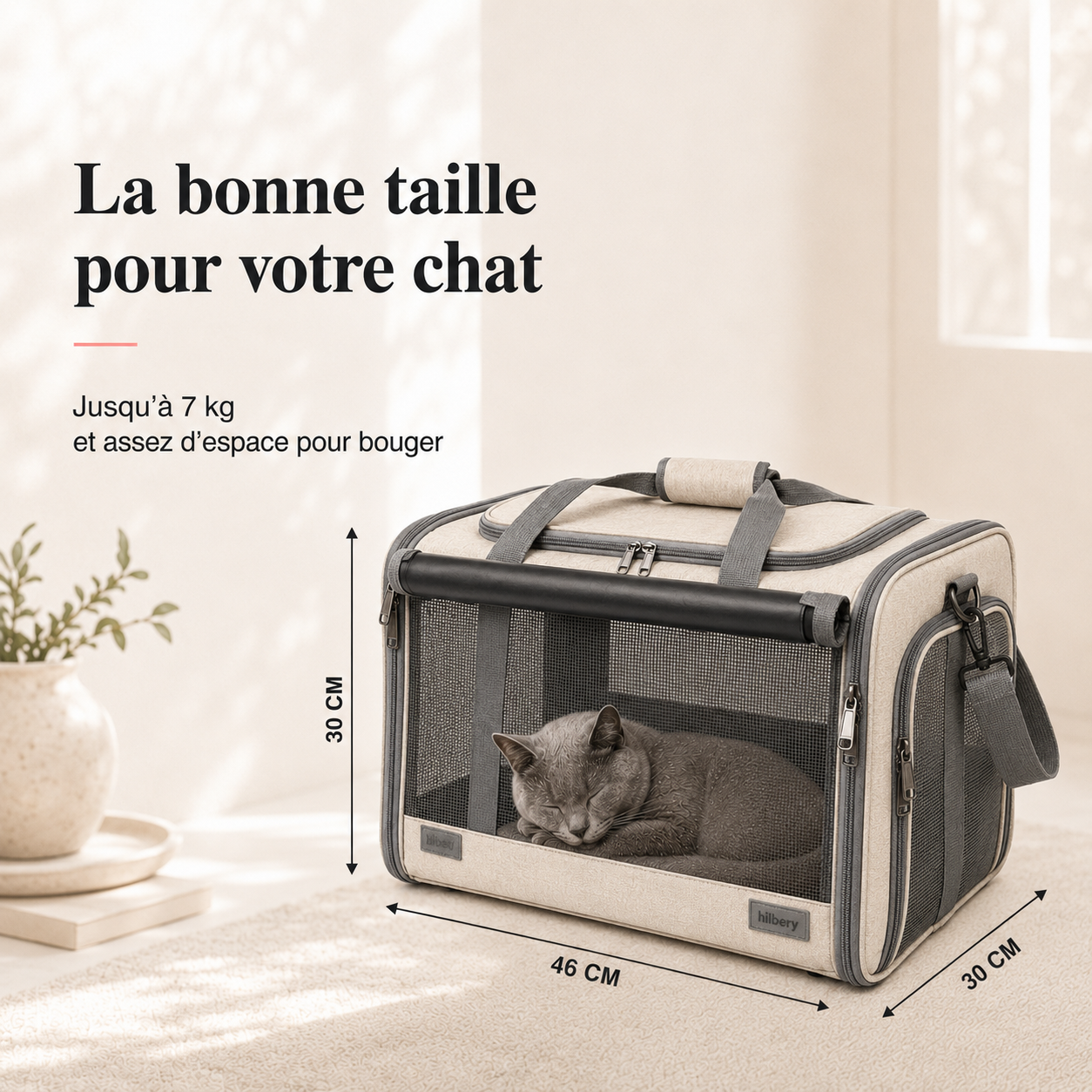 Dimensions et taille adaptee a votre chat - Sac de transport en maille pour chat 7kg