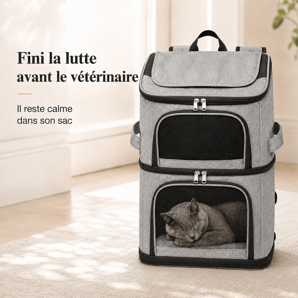 Fini la lutte avant le veterinaire - Sac de transport espace XXL pour chat