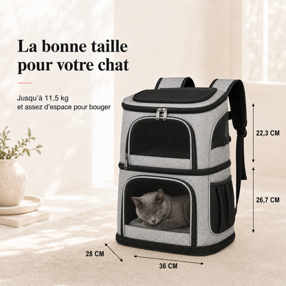 Dimensions et taille adaptee a votre chat - Sac de transport espace XXL pour chat