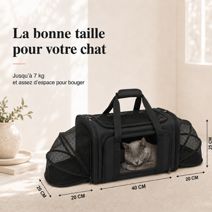 Dimensions et taille adaptee a votre chat - Sac de transport grand espace ventil� pour chat