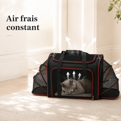 Air frais constant et ventilation - Sac de transport modulable s�curis� pour chat