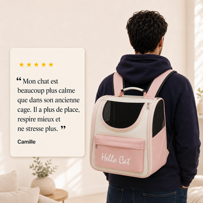 Avis client 5 etoiles - Sac de transport pour chaton ventil� - Rose