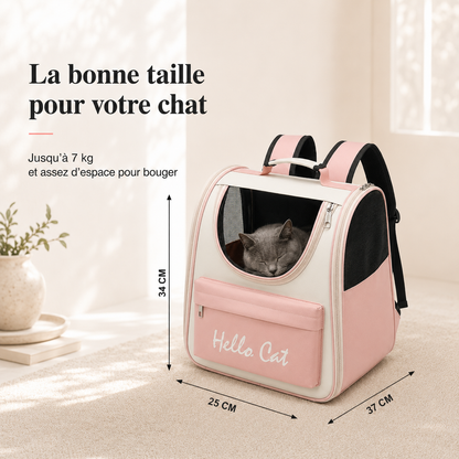 Dimensions et taille adaptee a votre chat - Sac de transport pour chaton ventil� - Rose