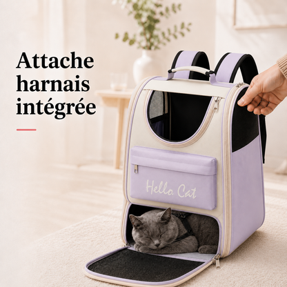Attache harnais integree - Sac de transport  robuste pour chaton