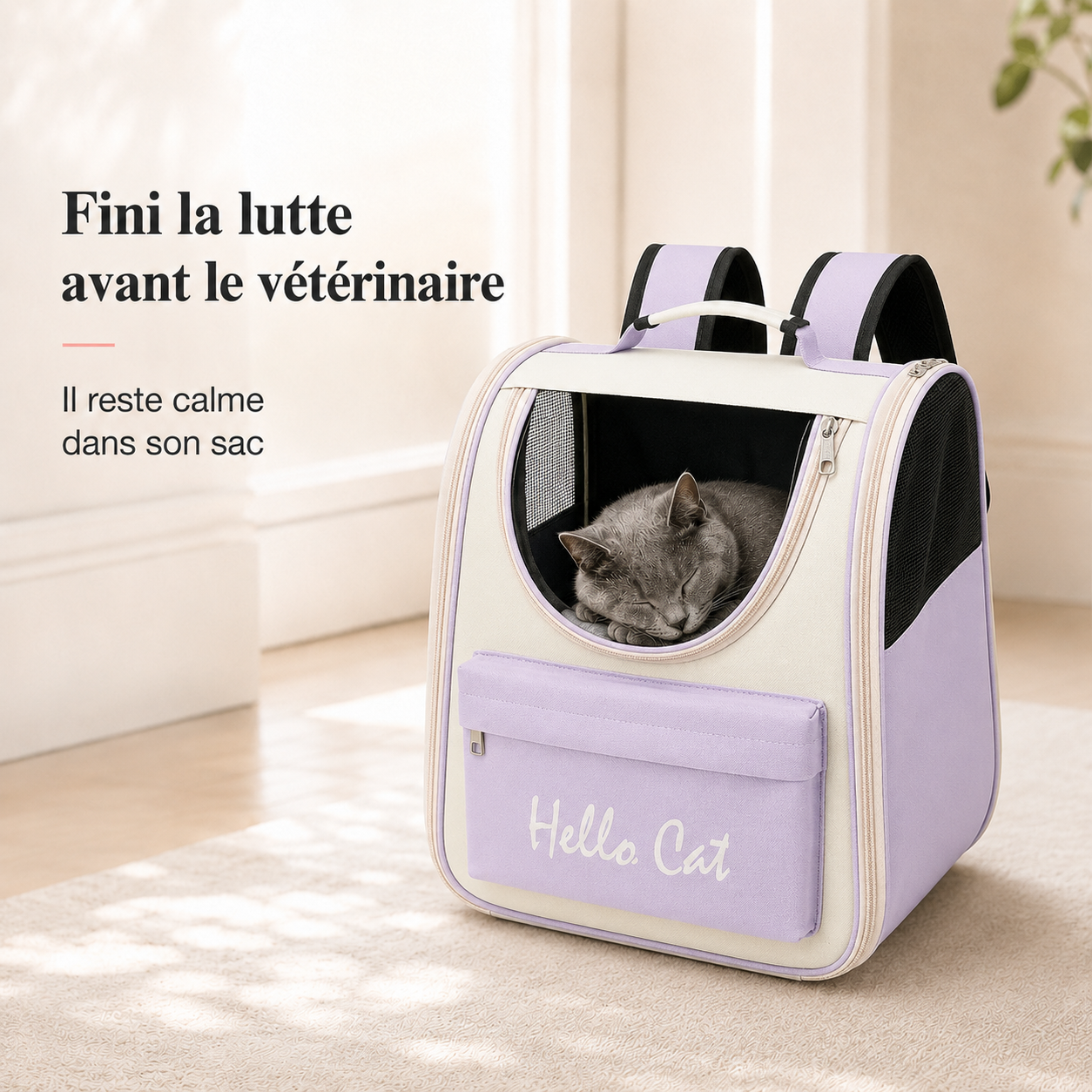Fini la lutte avant le veterinaire - Sac de transport  robuste pour chaton