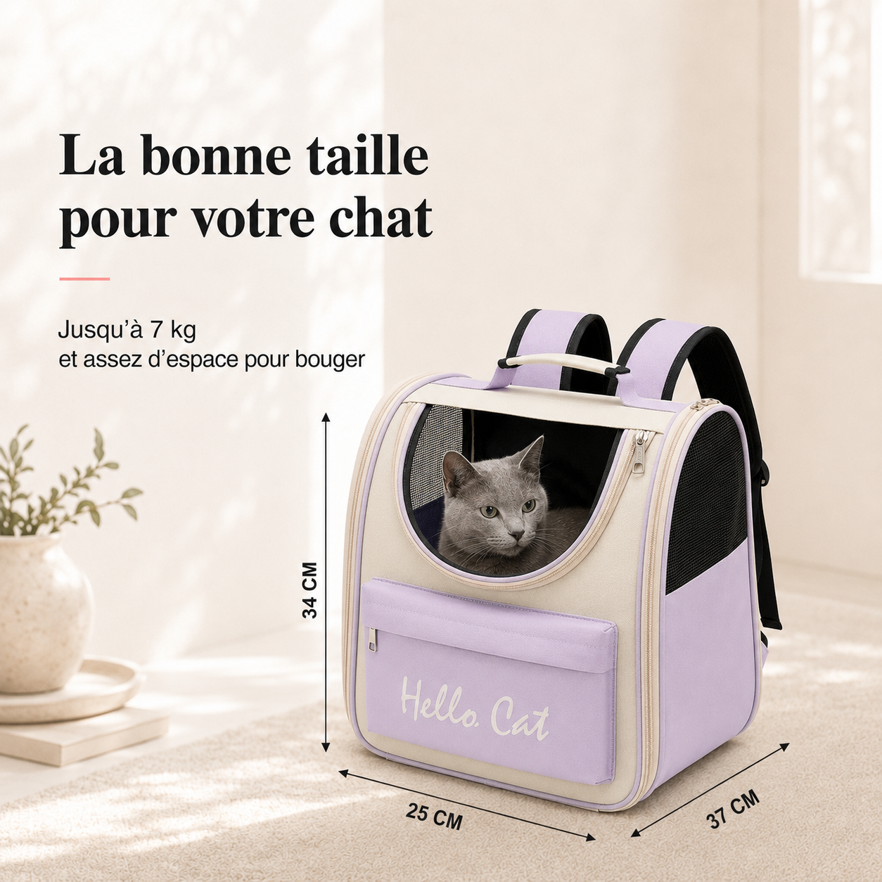 Dimensions et taille adaptee a votre chat - Sac de transport  robuste pour chaton