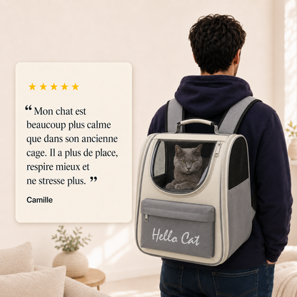 Avis client 5 etoiles - Sac de transport zipp� pour chaton