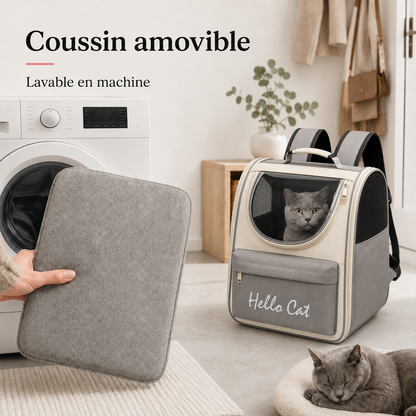 Coussin amovible lavable en machine - Sac de transport zipp� pour chaton