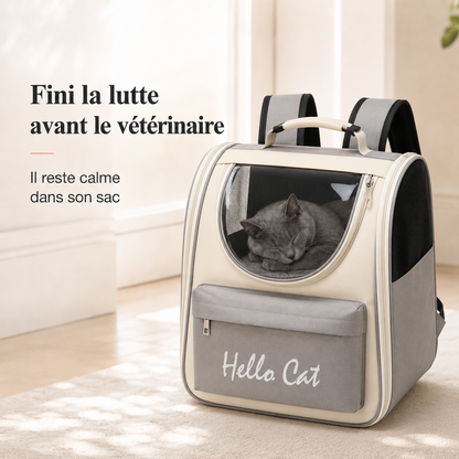 Fini la lutte avant le veterinaire - Sac de transport zipp� pour chaton