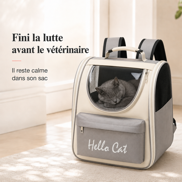 Fini la lutte avant le veterinaire - Sac de transport zipp� pour chaton