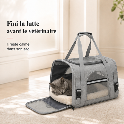 Fini la lutte avant le veterinaire - Sac de voyage souple pour chat