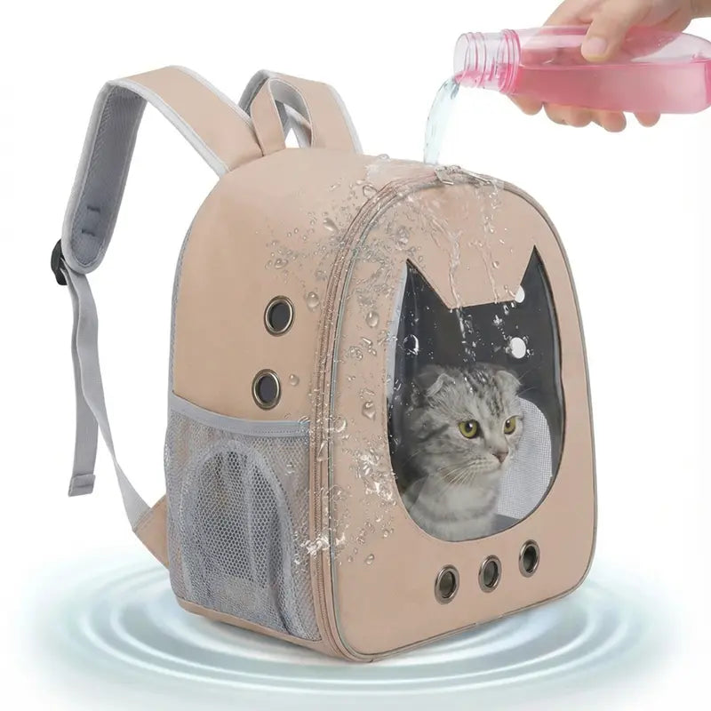 Sac de transport imperméable pour chaton - fermeture et ventilation