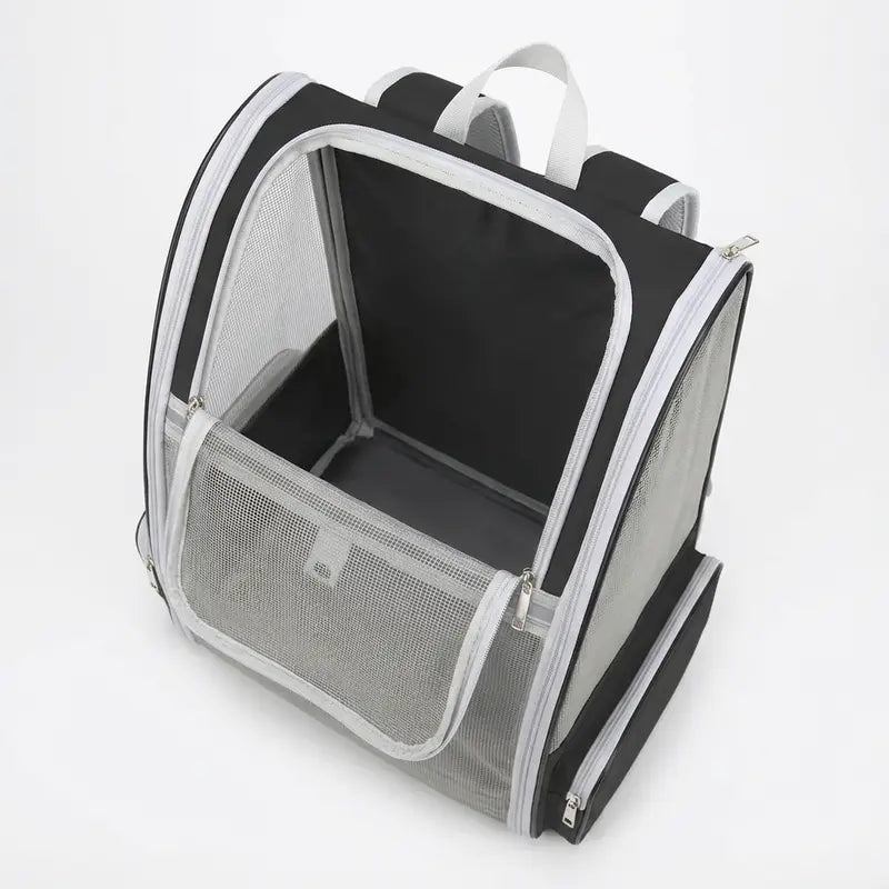 Sac à dos pour chat adulte zippé - Noir - vue principale