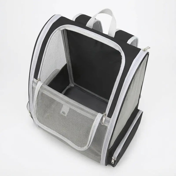 Sac à dos pour chat adulte zippé - Noir - vue principale