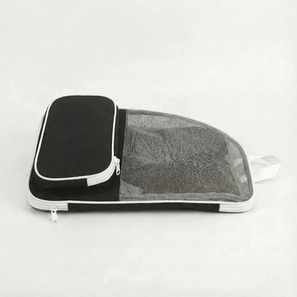 Sac à dos pour chat adulte zippé - Noir - fermeture et ventilation