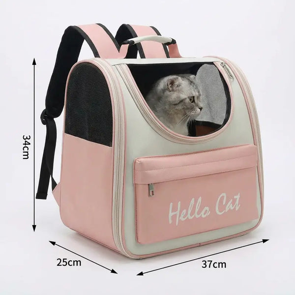 Sac de transport pour chaton ventilé - Rose - vue de cote
