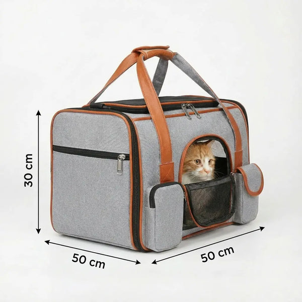 Sac de transport aéré XXL pour chat - vue de cote