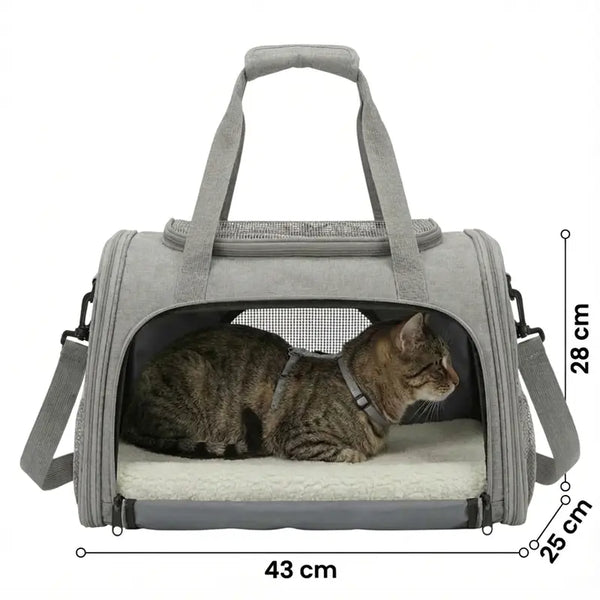 Sac de voyage  XXL zippé pour chat - vue de cote
