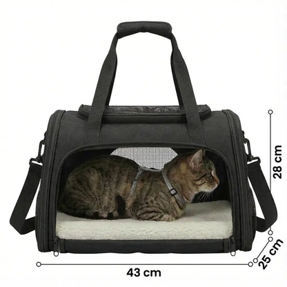 Sac de voyage pour chat XXL - Noir - vue de cote