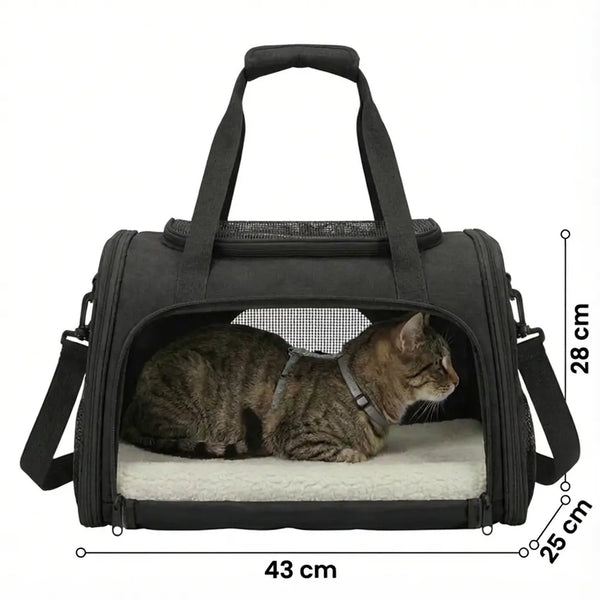 Sac de voyage pour chat XXL - Noir - vue de cote