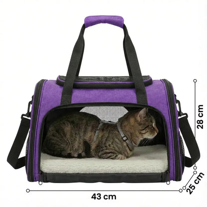 Sac de voyage  XXL en coton pour chat - vue de cote