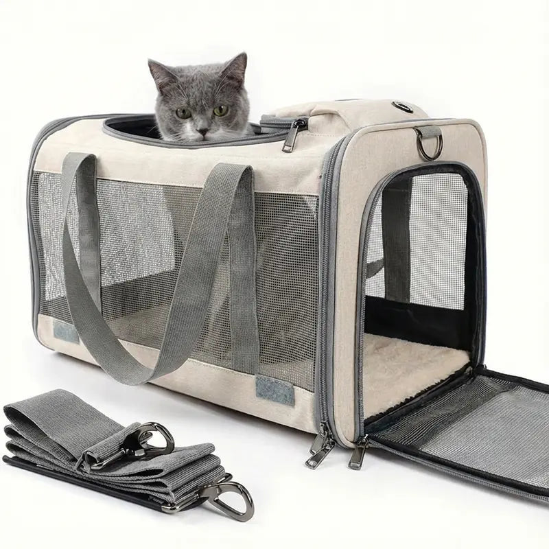 Sac de transport aérien ventilé pour chat - interieur et acces