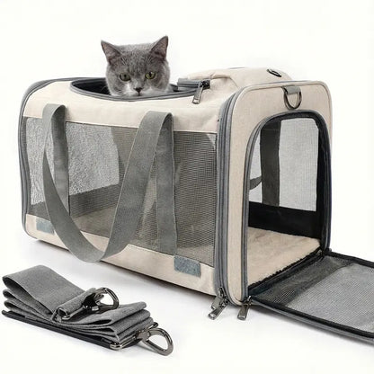 Sac de transport aérien ventilé pour chat - interieur et acces