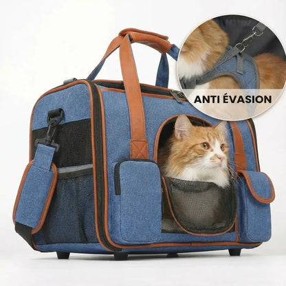 Sac de transport XXL résistant pour chat - vue de cote