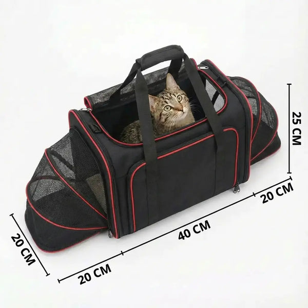 Sac de transport modulable sécurisé pour chat - vue de cote