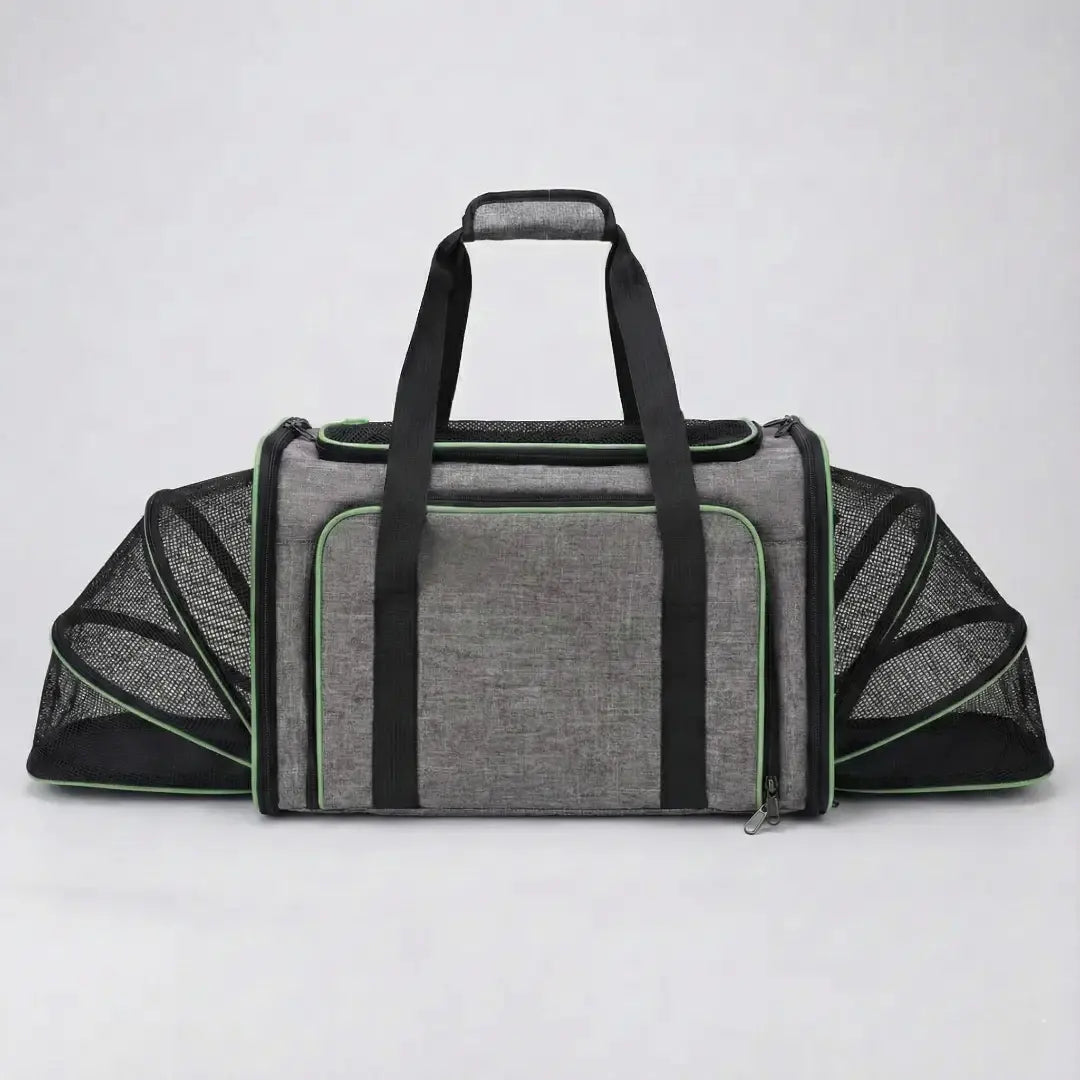 Sac de transport vert extensible pour chat 7kg - vue principale