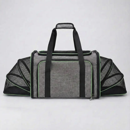 Sac de transport vert extensible pour chat 7kg - vue principale