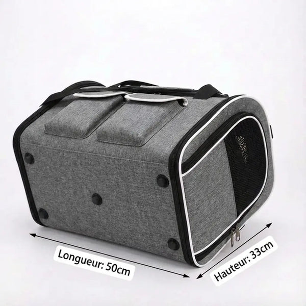 Sac de transport ventilé pour chat 10kg - vue de cote