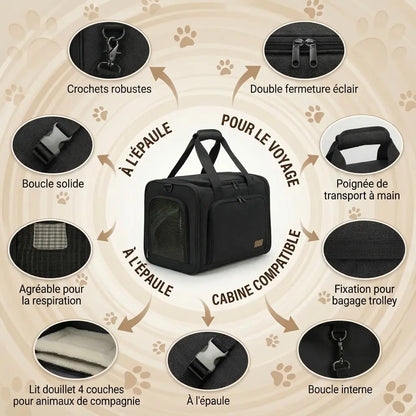 Sac de voyage pour chat XXL - Noir - chat a l interieur