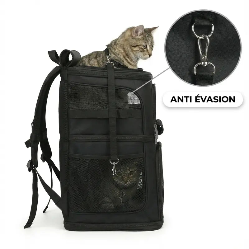 Sac de transport solide XXL pour chat - interieur et acces