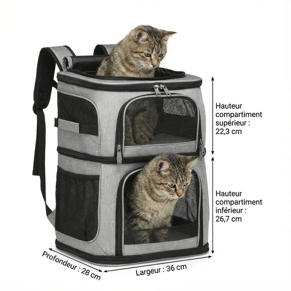 Sac de transport espace XXL pour chat - vue de cote