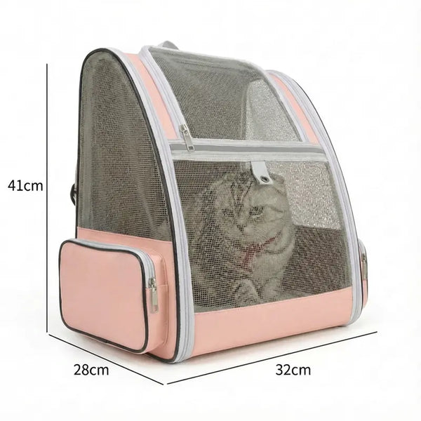 Sac à dos respirant zippé pour chat adulte - vue de cote