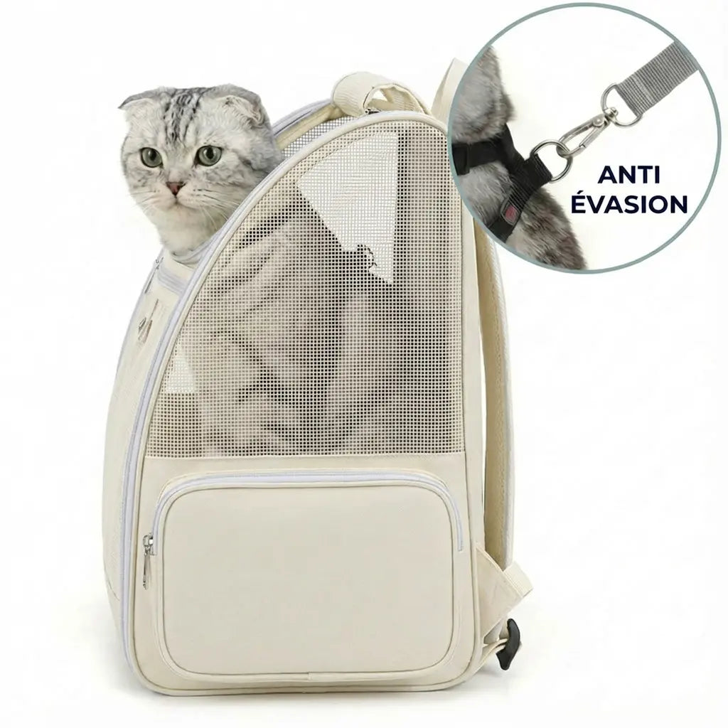 Sac à dos robuste pour chat adulte - interieur et acces