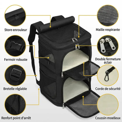 Sac de transport solide XXL pour chat - chat a l interieur