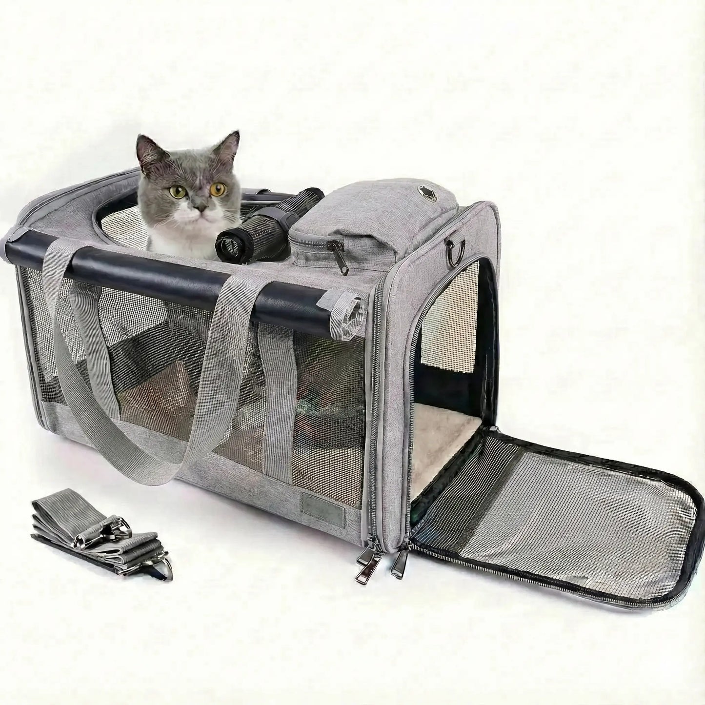 Sac de transport robuste pour chat 7kg - interieur et acces