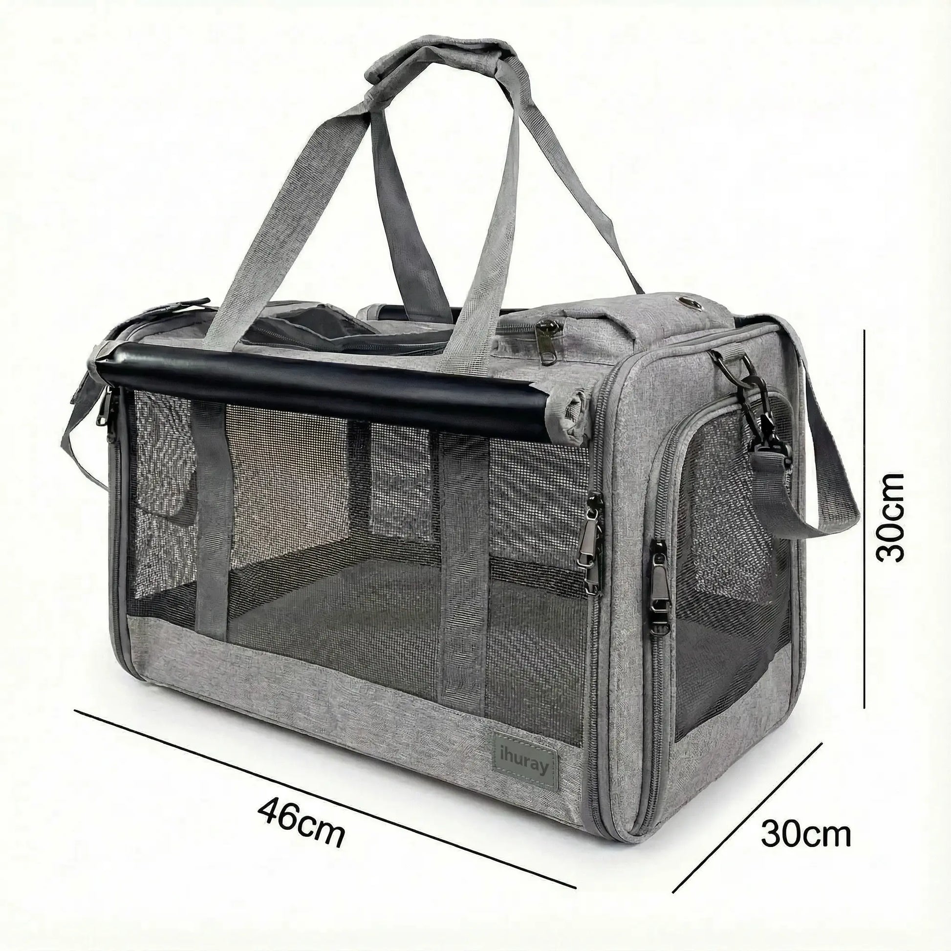 Sac de transport robuste pour chat 7kg - vue de cote