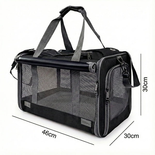 Sac de transport pour chat 7kg - Noir - vue de cote