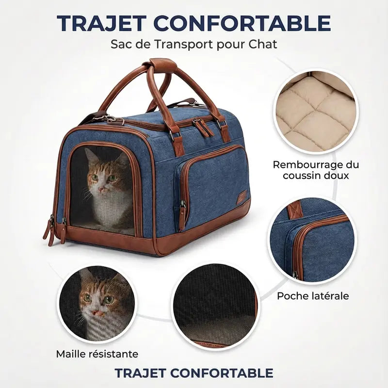 Sac de transport XXL résistant pour chat - chat a l interieur