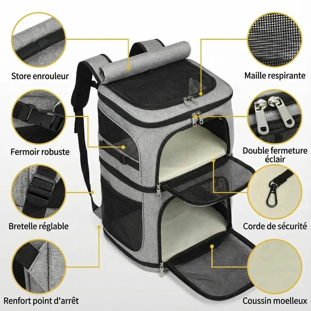 Sac de transport espace XXL pour chat - chat a l interieur
