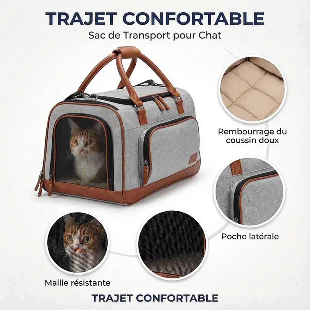 Sac de transport aéré XXL pour chat - chat a l interieur